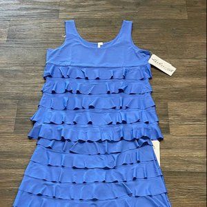 Lulu-B Deep Sea Blue Ruffle Detail Cha Cha Sleeveless Top UPF50+ Sun Protection